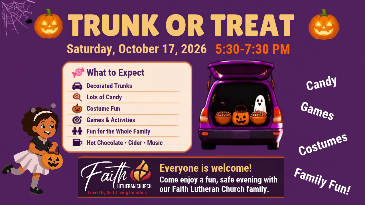 Trunk or Treat at Faith Lutheran Church